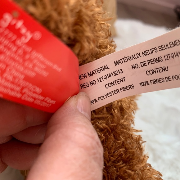 Gitzy 2017 Brown Teddy Bear Plush Blue & Yellow stripe pattern Hat and Scarf 8" - Picture 9 of 12